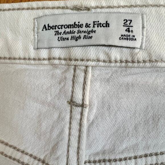 Abercrombie and Fitch, ecru, straight, ultra high rise, women's size 27-4R - Picture 2 of 10